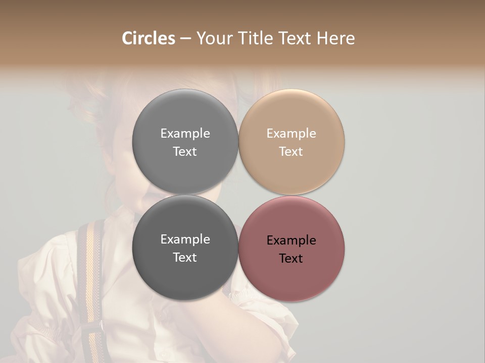 Beautiful Smiling Girl On A Green Background. PowerPoint Template