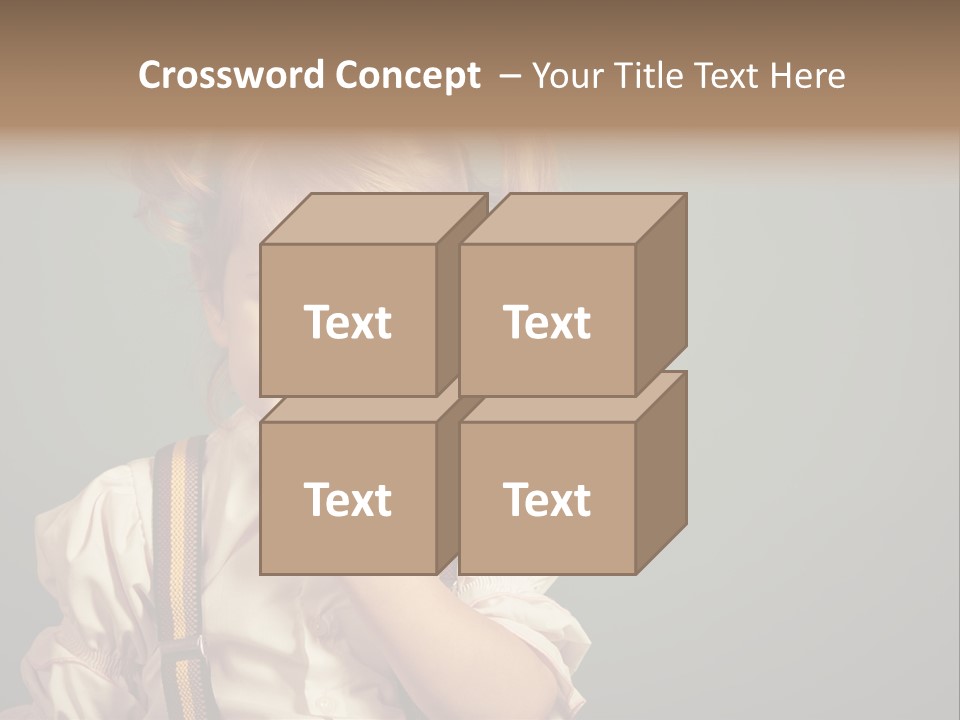 Beautiful Smiling Girl On A Green Background. PowerPoint Template