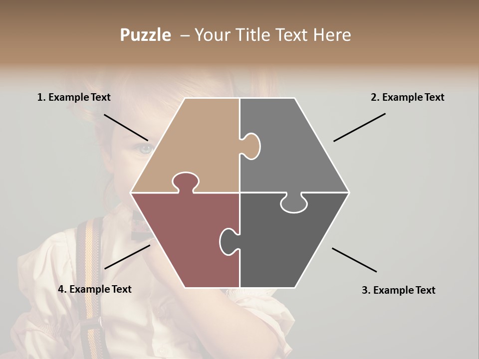 Beautiful Smiling Girl On A Green Background. PowerPoint Template