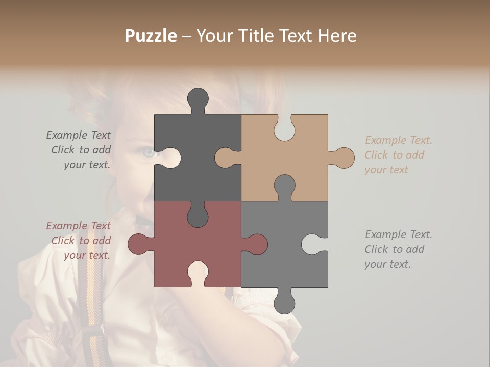 Beautiful Smiling Girl On A Green Background. PowerPoint Template