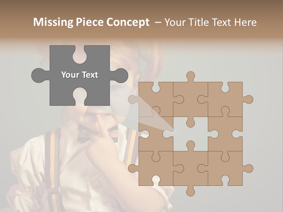 Beautiful Smiling Girl On A Green Background. PowerPoint Template