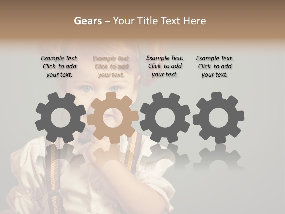 Beautiful Smiling Girl On A Green Background. PowerPoint Template