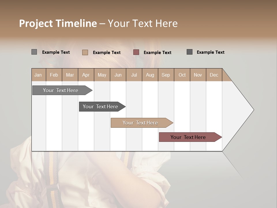 Beautiful Smiling Girl On A Green Background. PowerPoint Template