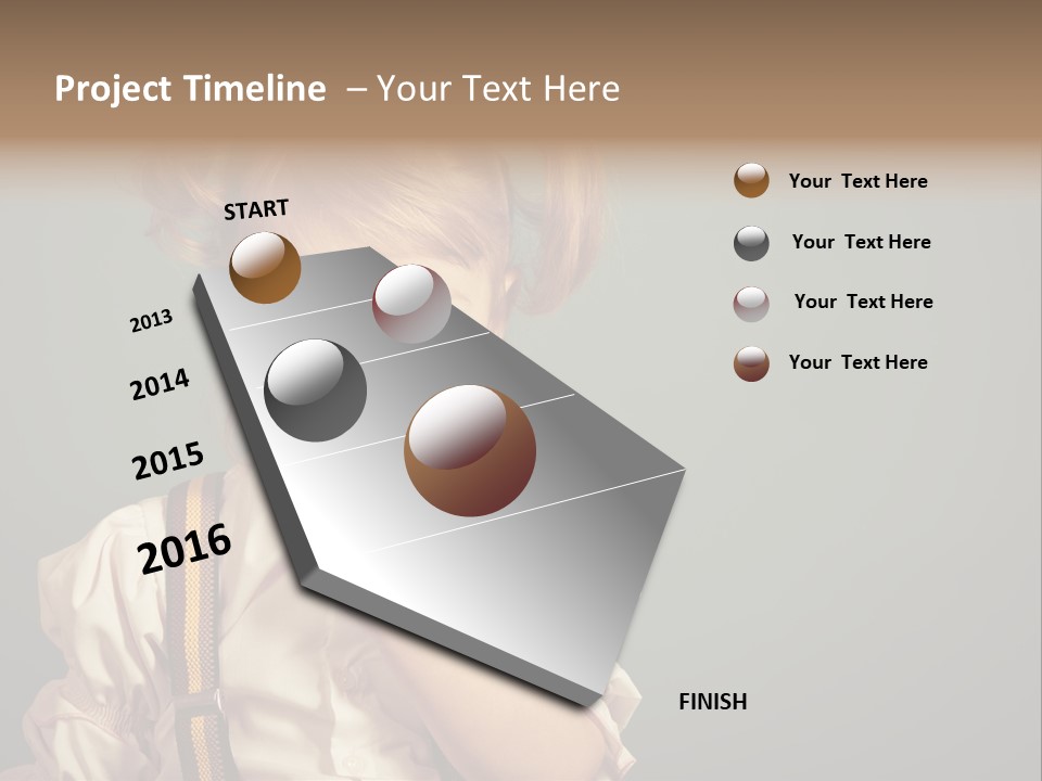 Beautiful Smiling Girl On A Green Background. PowerPoint Template