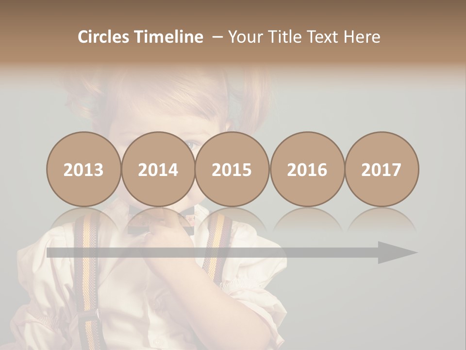 Beautiful Smiling Girl On A Green Background. PowerPoint Template