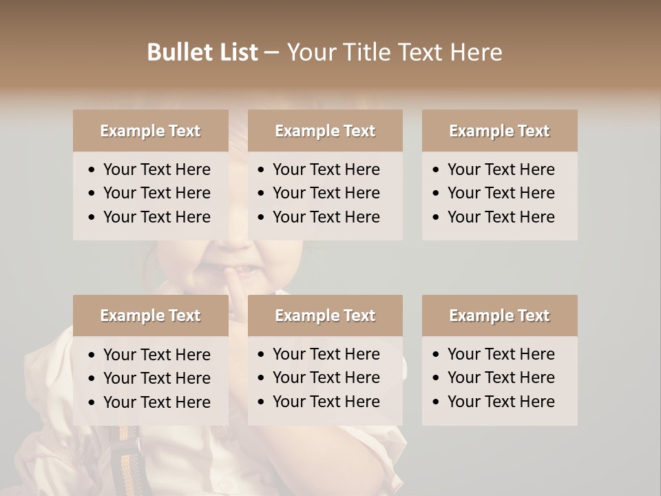 Beautiful Smiling Girl On A Green Background. PowerPoint Template