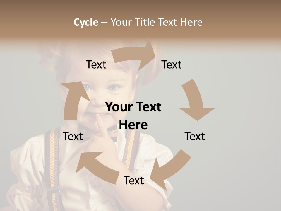 Beautiful Smiling Girl On A Green Background. PowerPoint Template