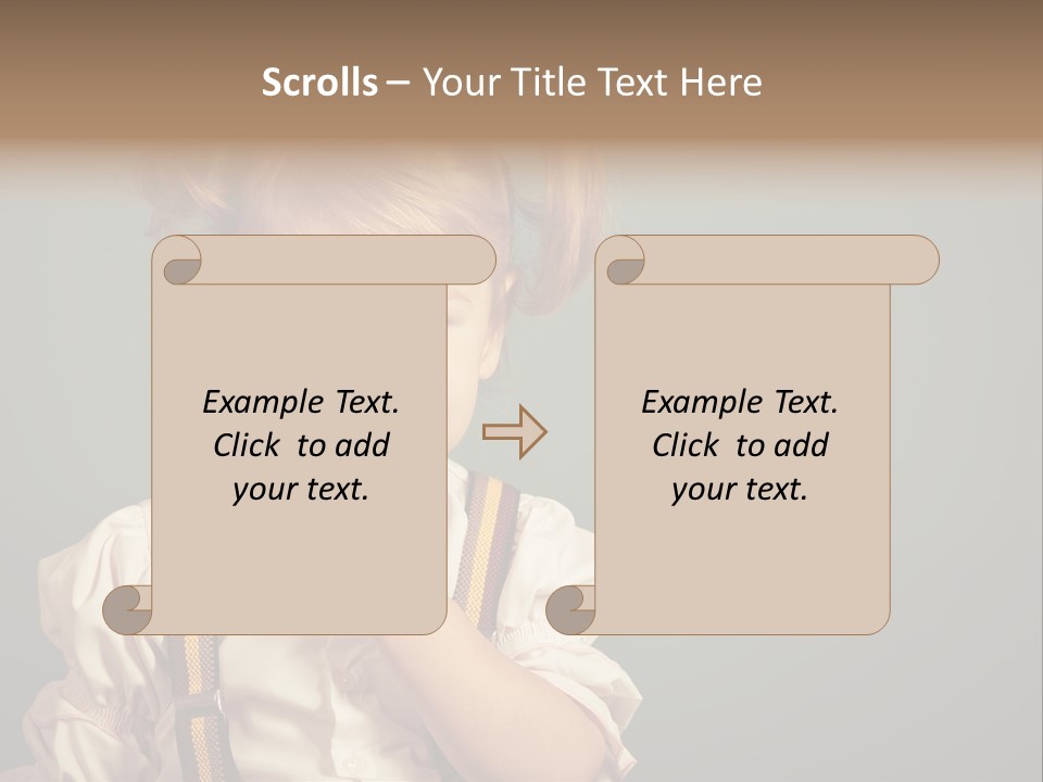 Beautiful Smiling Girl On A Green Background. PowerPoint Template