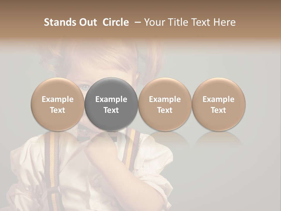 Beautiful Smiling Girl On A Green Background. PowerPoint Template