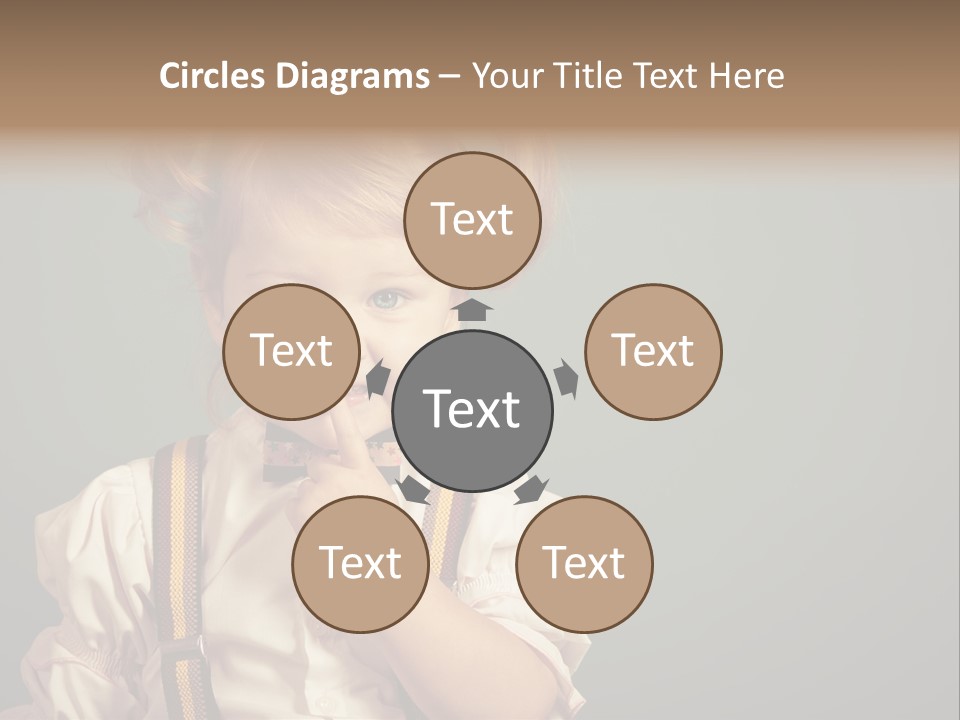 Beautiful Smiling Girl On A Green Background. PowerPoint Template