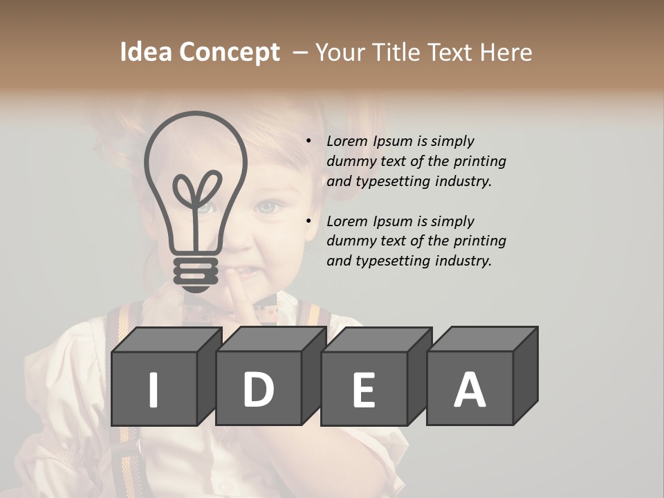 Beautiful Smiling Girl On A Green Background. PowerPoint Template