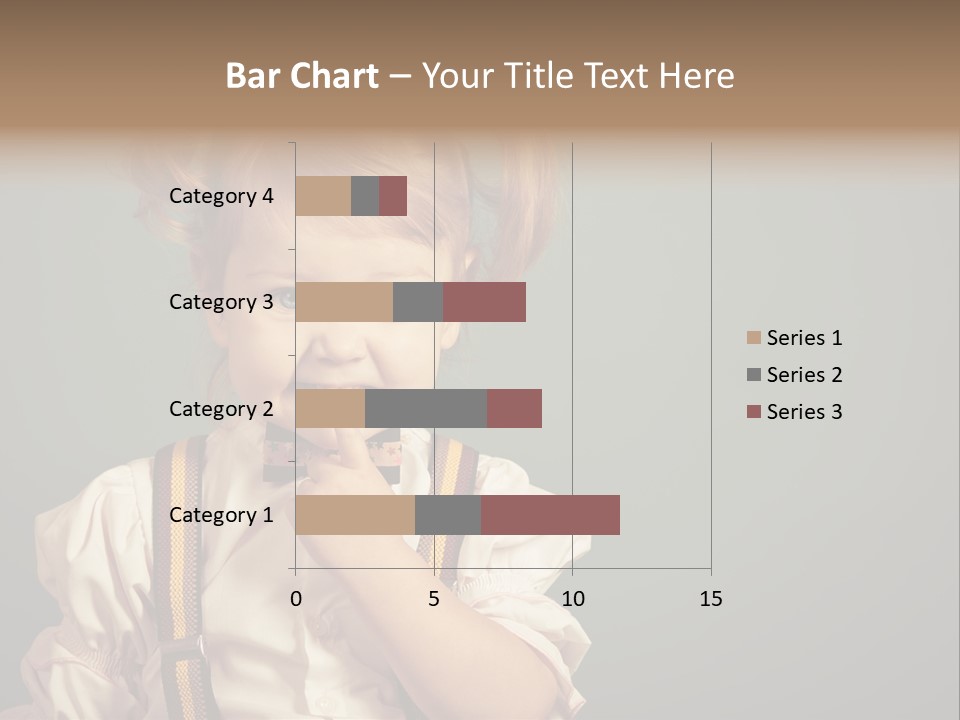 Beautiful Smiling Girl On A Green Background. PowerPoint Template