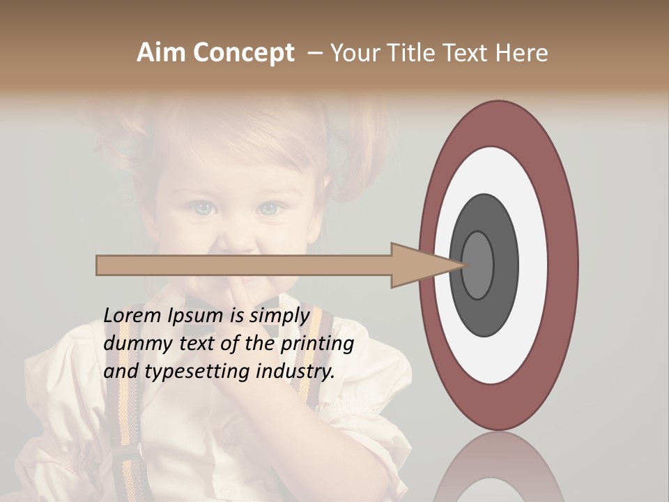 Beautiful Smiling Girl On A Green Background. PowerPoint Template