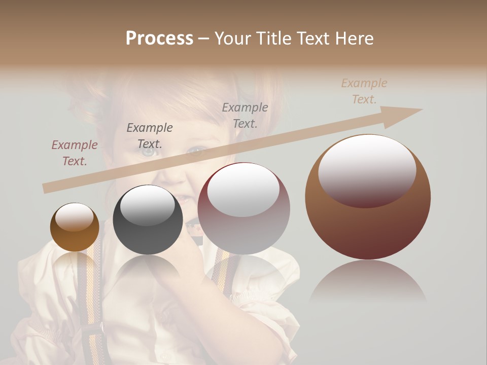 Beautiful Smiling Girl On A Green Background. PowerPoint Template