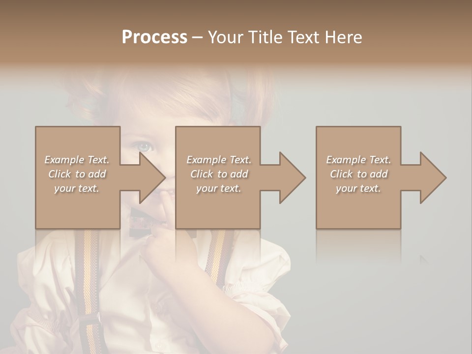 Beautiful Smiling Girl On A Green Background. PowerPoint Template