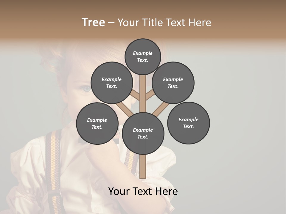 Beautiful Smiling Girl On A Green Background. PowerPoint Template