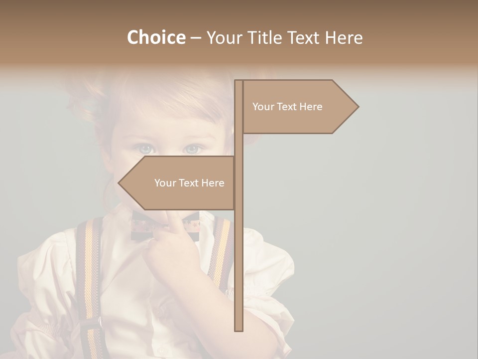 Beautiful Smiling Girl On A Green Background. PowerPoint Template