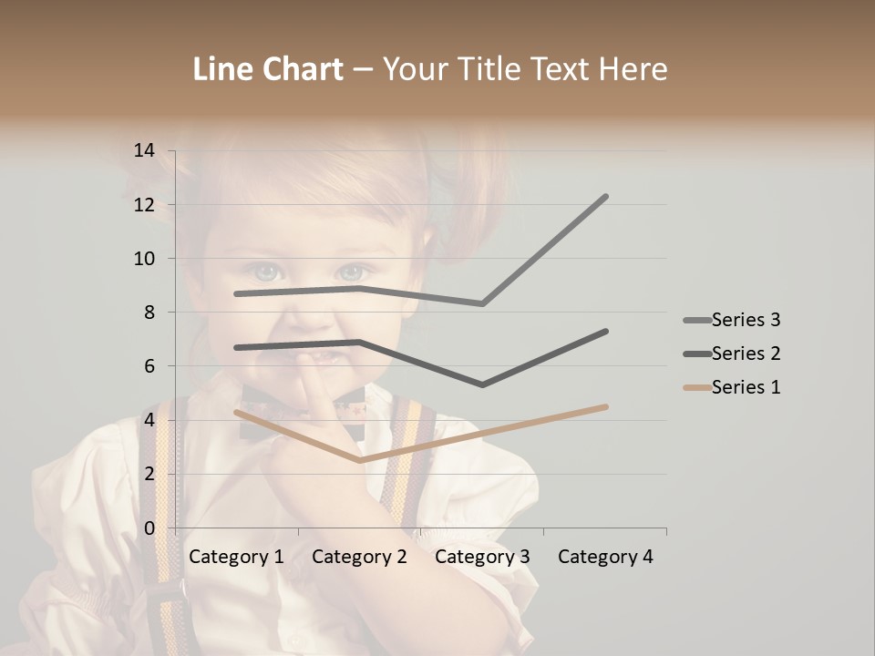 Beautiful Smiling Girl On A Green Background. PowerPoint Template