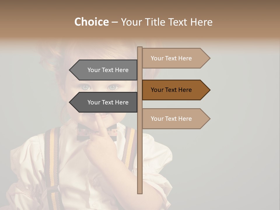 Beautiful Smiling Girl On A Green Background. PowerPoint Template