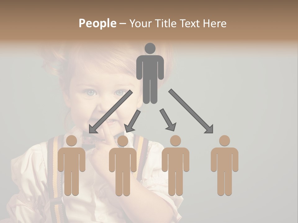 Beautiful Smiling Girl On A Green Background. PowerPoint Template