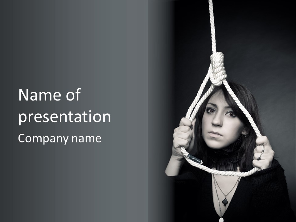 Suicide Fear Loneliness PowerPoint Template