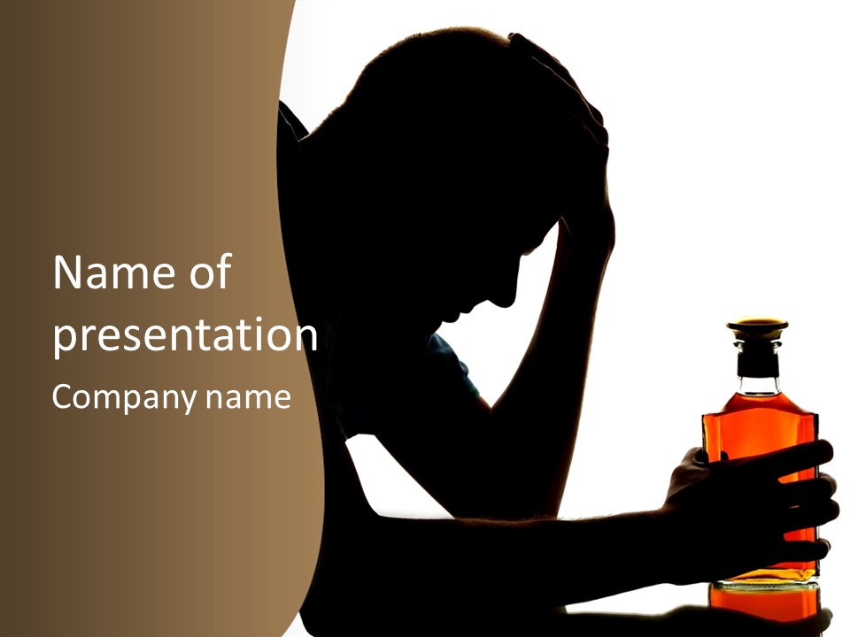 Alcoholism Despair Drinking PowerPoint Template