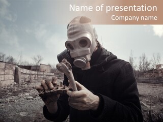 Holding Pollution Human PowerPoint Template