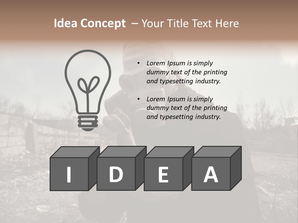 Holding Pollution Human PowerPoint Template