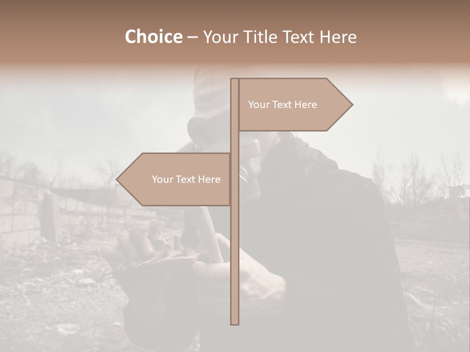 Holding Pollution Human PowerPoint Template