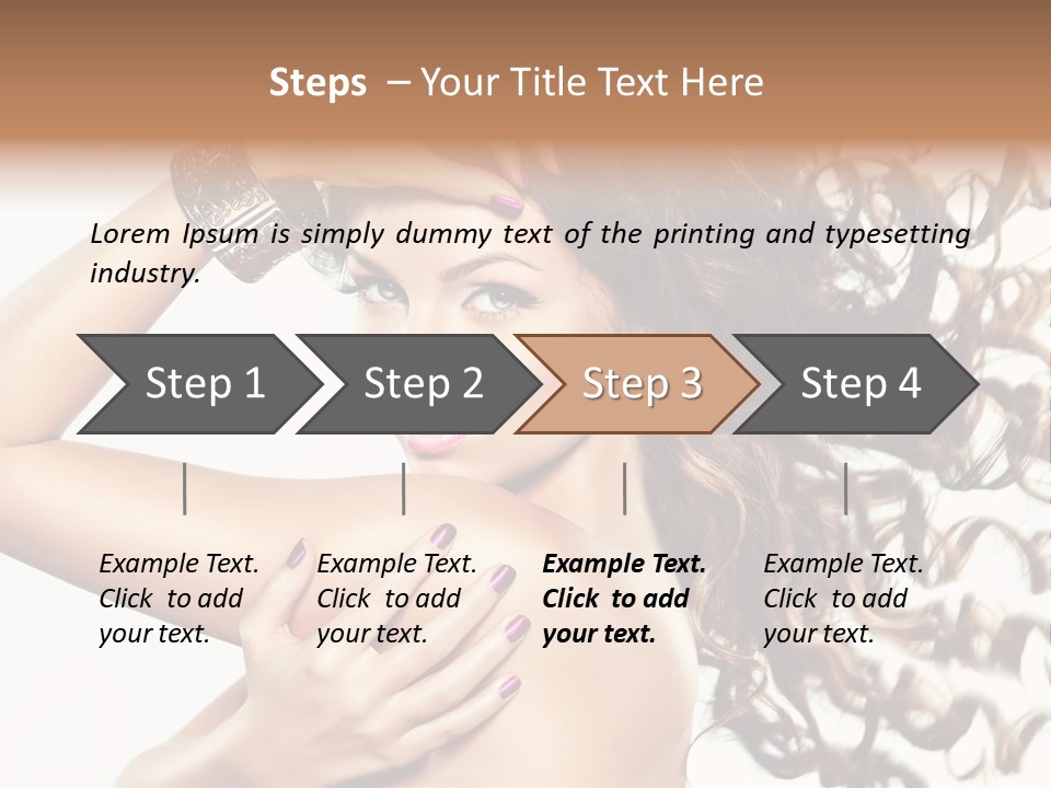 Long Hair Cosmetic Skincare PowerPoint Template