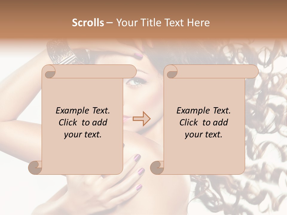 Long Hair Cosmetic Skincare PowerPoint Template