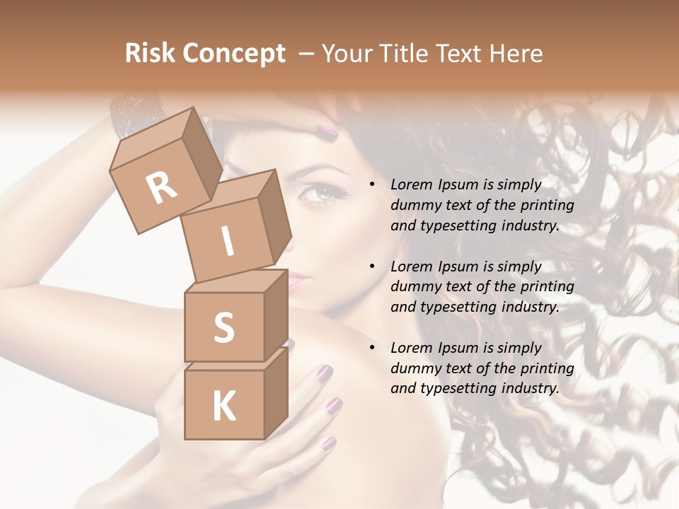 Long Hair Cosmetic Skincare PowerPoint Template