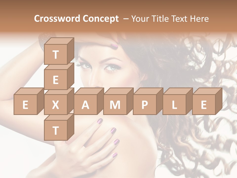 Long Hair Cosmetic Skincare PowerPoint Template