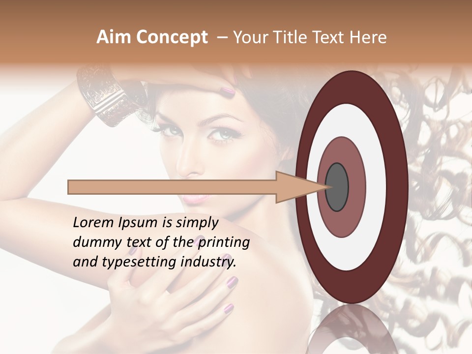 Long Hair Cosmetic Skincare PowerPoint Template