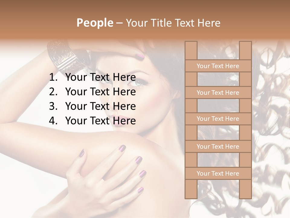 Long Hair Cosmetic Skincare PowerPoint Template