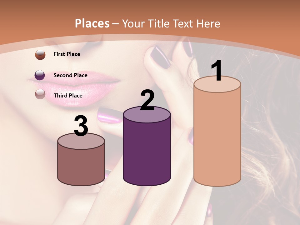 Wavy Hair Violet Manicure PowerPoint Template