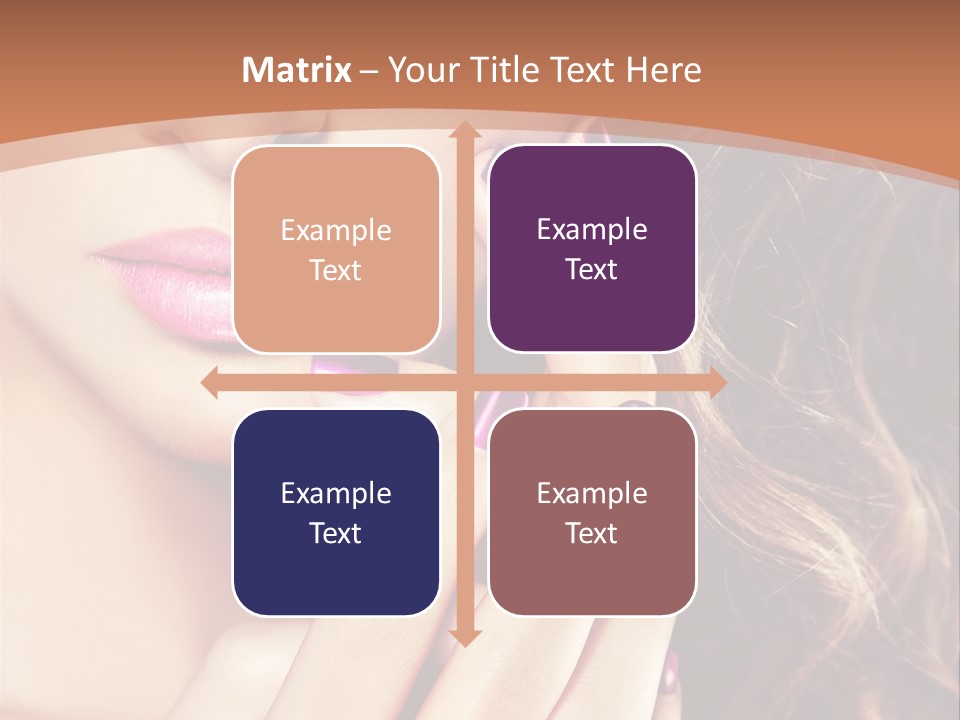 Wavy Hair Violet Manicure PowerPoint Template