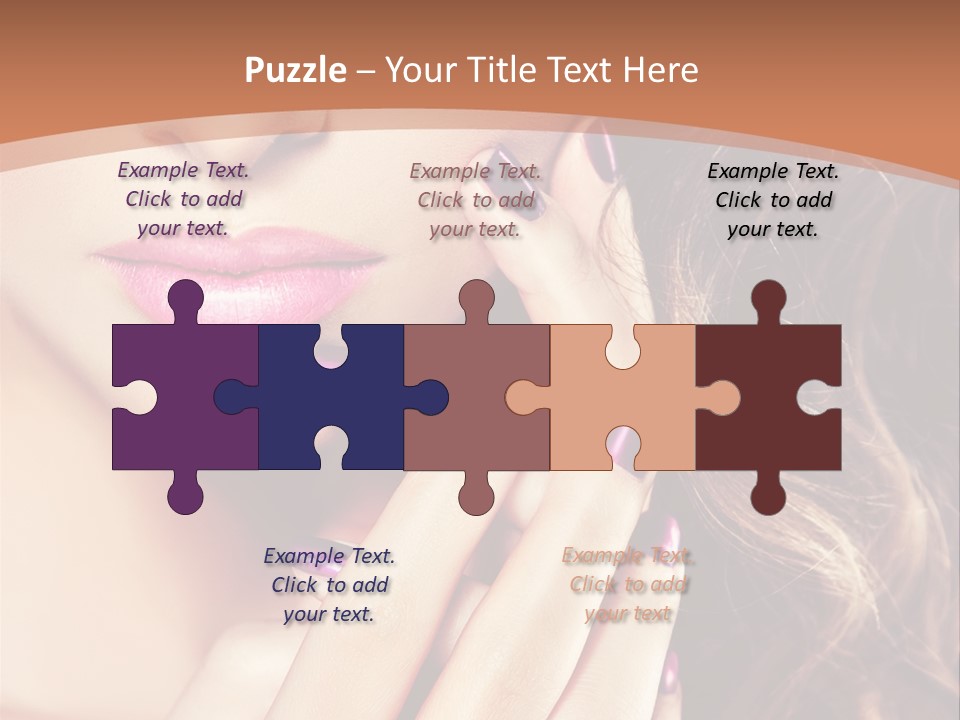 Wavy Hair Violet Manicure PowerPoint Template