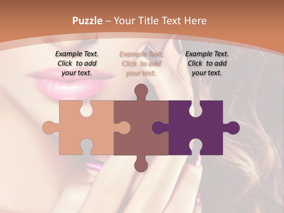 Wavy Hair Violet Manicure PowerPoint Template