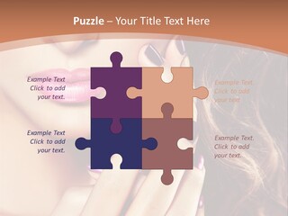 Wavy Hair Violet Manicure PowerPoint Template