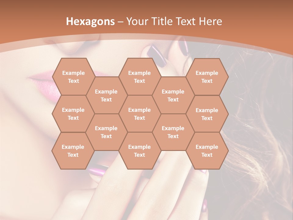 Wavy Hair Violet Manicure PowerPoint Template