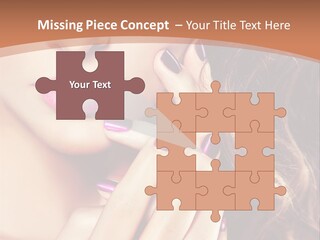 Wavy Hair Violet Manicure PowerPoint Template