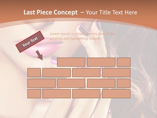 Wavy Hair Violet Manicure PowerPoint Template