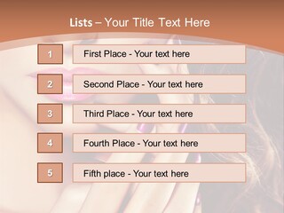 Wavy Hair Violet Manicure PowerPoint Template