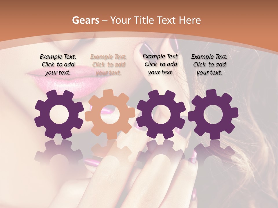 Wavy Hair Violet Manicure PowerPoint Template