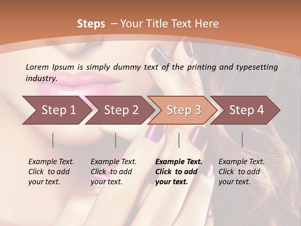 Wavy Hair Violet Manicure PowerPoint Template