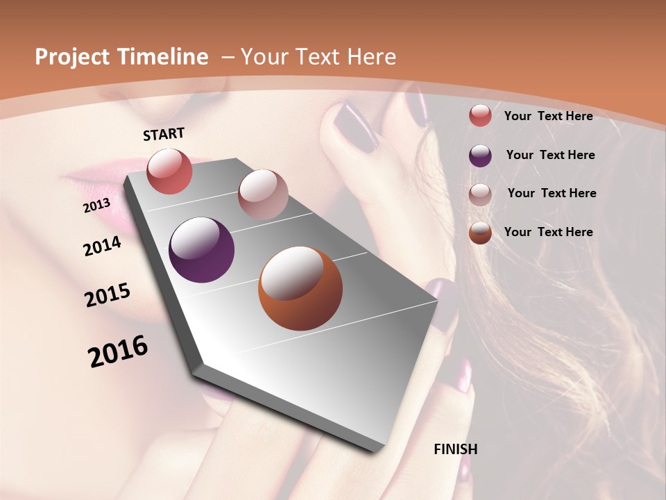 Wavy Hair Violet Manicure PowerPoint Template