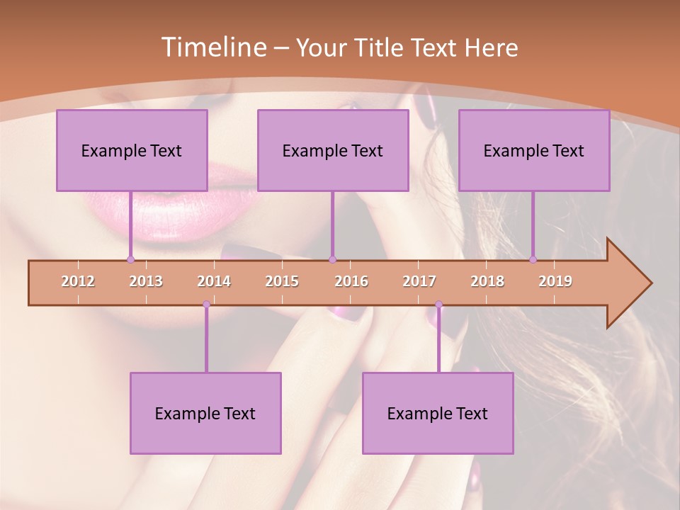 Wavy Hair Violet Manicure PowerPoint Template