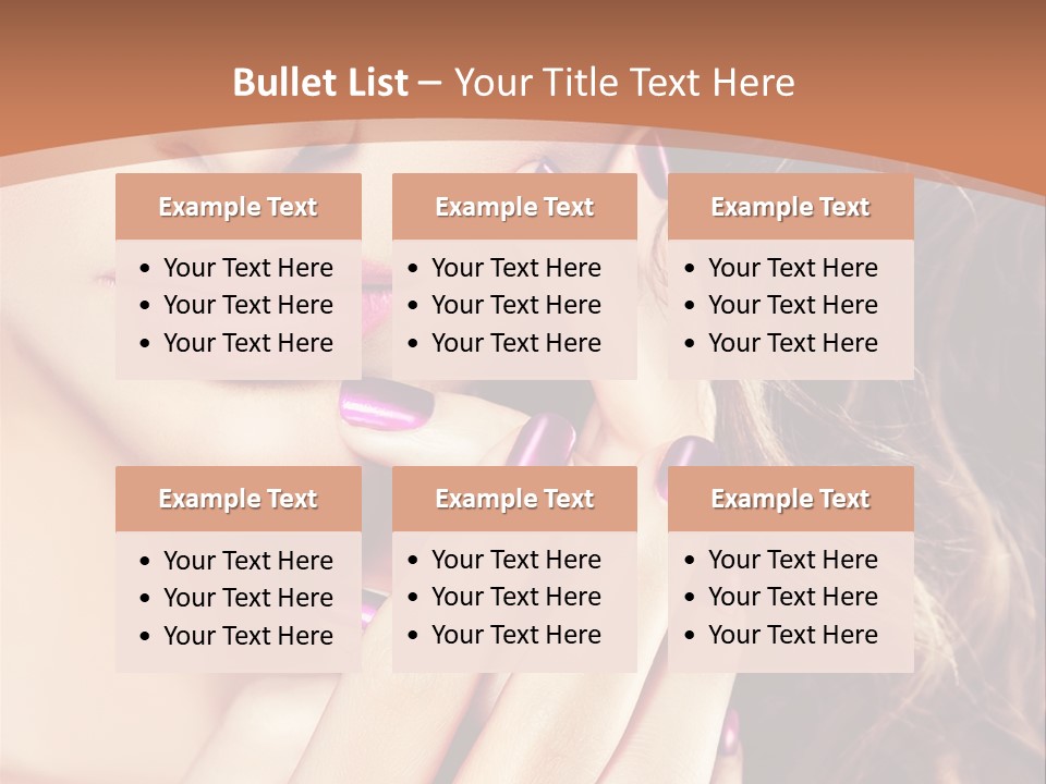 Wavy Hair Violet Manicure PowerPoint Template