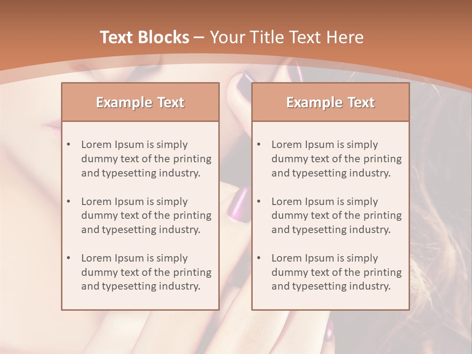 Wavy Hair Violet Manicure PowerPoint Template